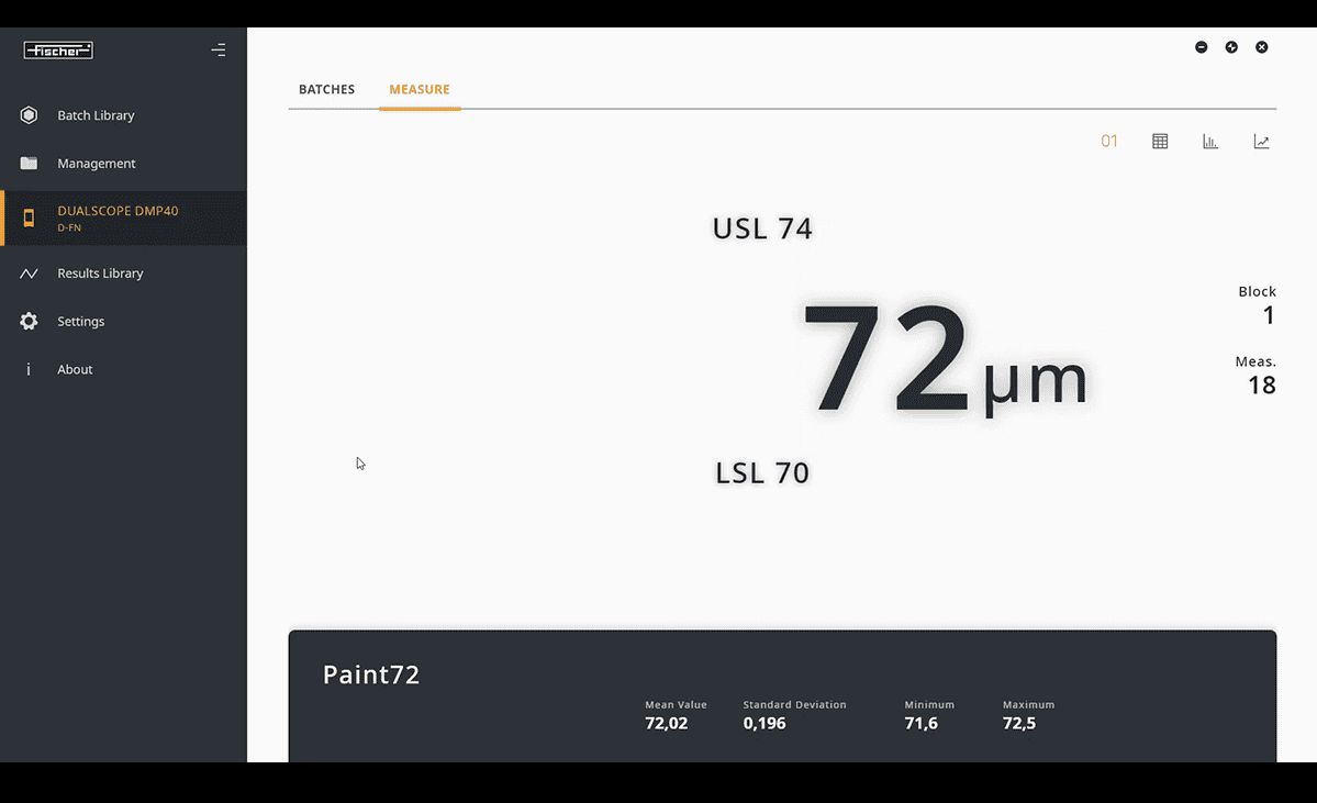 The FISIQ® T is the most intuitive software in tactile coating thickness measurement. Transferring, evaluating and exporting your data has never been easier.