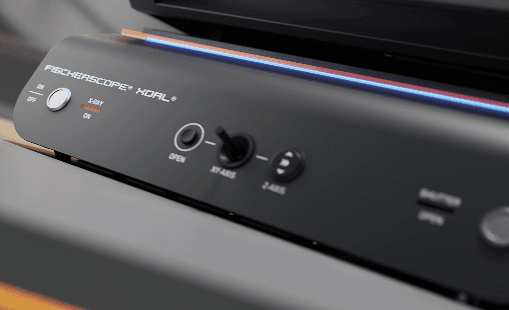 The LED light strip shows the status of the device at a glance. Blue light indicates standby mode, green indicates a device ready for measurement and pulsating orange indicates an ongoing measurement.